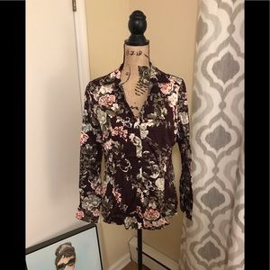 Floral print button down